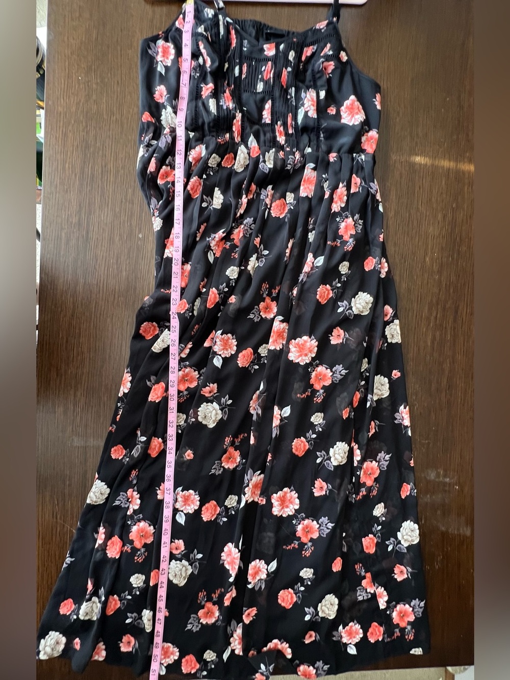Torrid 2X Black Floral Chiffon Maxi Dress Size Sleeveless Pleated Lined Boho - Picture 8 of 9